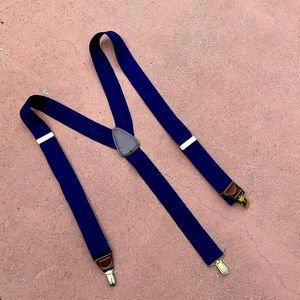 Vintage men’s CAS Germany vivid blue diamond pattern pant suspenders